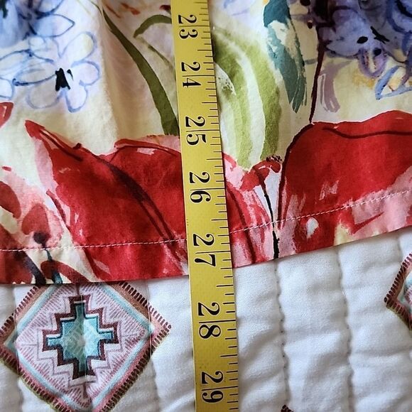 Tommy Bahama Floral 3/4 Long Sleeve Silk Cotton Blend Blouse - Picture 7 of 16